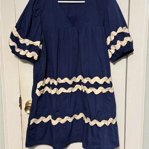 Entro Navy and Cream Mini Dress